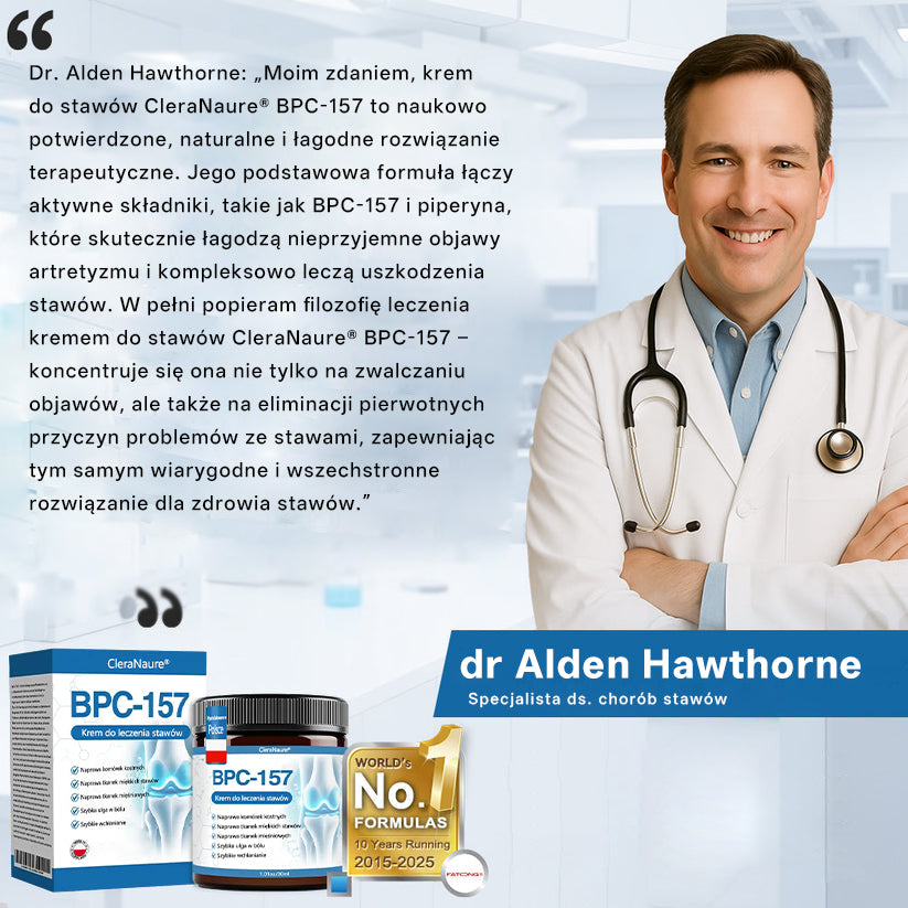 🥇CleraNaure® BPC-157 Krem do Leczenia Stawów🦴 Leczy Artretyzm, Neuropatię, Reumatyzm, Urazy Sportowe i Więcej