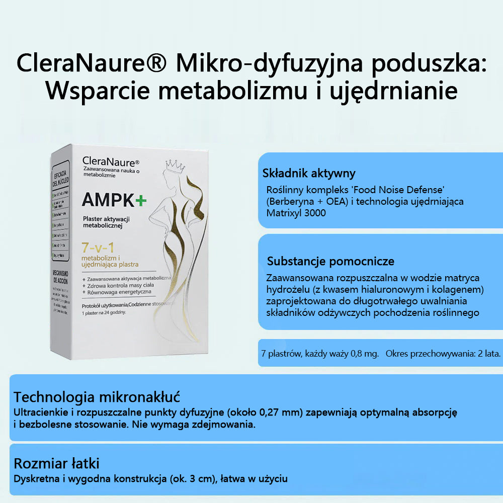⭐⭐⭐CleraNaure® 7-w-1 metabolizm i ujędrniająca plastra (technologia mikrodyfuzji, 24-godzinny efekt) do kontroli wagi, apetytu, energii i metabolizmu cukru 💡