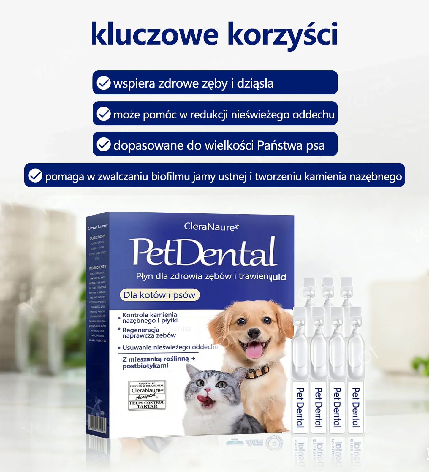 🥇[Oficjalny sklep] CleraNaure® Płyn do pielęgnacji jamy ustnej dla zdrowia zębów i trawienia zwierząt – Odświeża oddech, usuwa kamień nazębny, wspomaga regenerację dziąseł i stabilizuje zęby (dla kotów i psów) – Oszczędź 80% już dziś!
