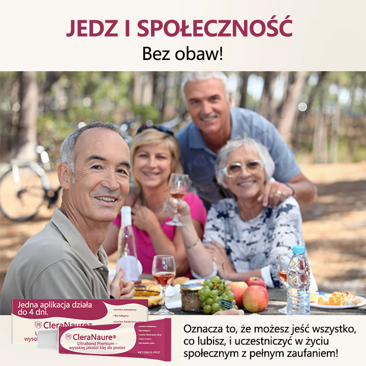 🔥CleraNaure® UltraBond Premium Klej do protez dentystycznych 🔥 Klinicznie udowodniona przyczepność na 4 dni dla bezpiecznego, komfortowego i bezpiecznego klejenia protez bez cynku 🦷