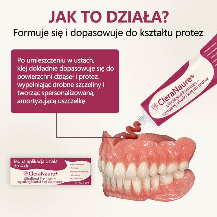 🔥CleraNaure® UltraBond Premium Klej do protez dentystycznych 🔥 Klinicznie udowodniona przyczepność na 4 dni dla bezpiecznego, komfortowego i bezpiecznego klejenia protez bez cynku 🦷