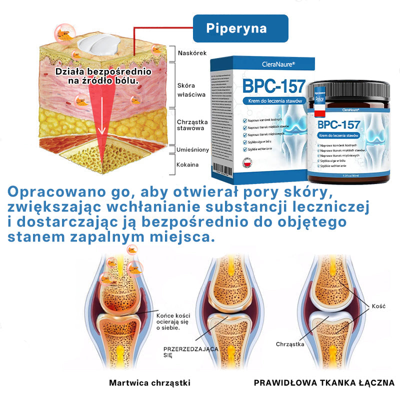 🥇CleraNaure® BPC-157 Krem do Leczenia Stawów🦴 Leczy Artretyzm, Neuropatię, Reumatyzm, Urazy Sportowe i Więcej